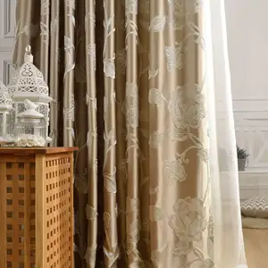 High Quality Silk Damask Living Room Classic Royal Blackout Jacquard Curtains