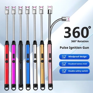 Nouveau pistolet d'allumage à impulsion USB avec charge par arc, résistance à la puissance visible, vent puissant, rotation à 360 degrés, en plastique durable pour la cuisine - Product Image 1
