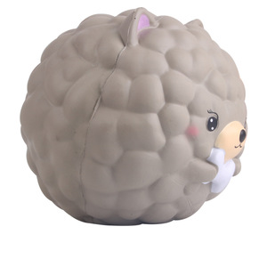 Cute Gray Dog Shape Silicone <b>Squishy</b> Toy Soft Slow Rebound Promotional Gift With Logo Printing - Product Image 4