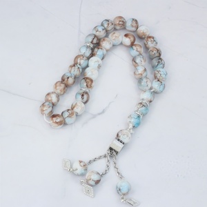 La fábrica suministra al por mayor cuentas de ágata artificial étnicas de 10 mm de la marca YASEEN, recuerdos religiosos Tasbih Eid Mubarak de 33 piezas. - Product Image 1