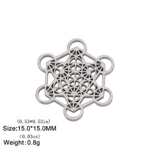 大天使メタトロンキューブチャームジュエリー作りネックレスDIYペンダント卸売アクセサリー用ステンレス鋼チャーム - Product Image 6