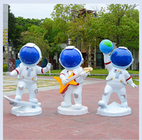 Grande statue de fusée spatiale en résine de fibre de verre, figurine d'astronaute grandeur nature, statue d'astronaute en résine pour décoration commerciale
