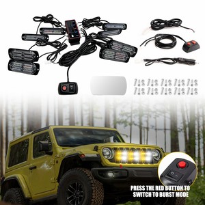 Auxito - Juego de 8 Luces Estroboscópicas LED con Función de Sincronización, Luces de Advertencia de Emergencia con Destello LED Ámbar y Blanco - Product Image 3