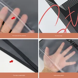 Tùy chỉnh cao cấp PE xương trong suốt Frosted <span class=keywords><strong>Composite</strong></span> <span class=keywords><strong>Ziplock</strong></span> vớ EVA dày len quần áo bao bì túi cho giày - Product Image 3