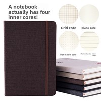 Carnet à couverture rigide en lin avec lien élastique, format A5, 100 feuilles, bloc-notes tendance et élégant, idéal comme cadeau