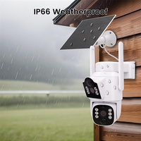 Sistema de Seguridad para el Hogar con Cámara Wifi PTZ de 4MP, Energía Solar, Visión Nocturna, Detección de Movimiento, Almacenamiento en la Nube, Sensor CMOS