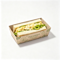 Boîte en papier kraft de qualité alimentaire, barquette jetable en papier, boîte d'emballage à emporter pour sandwich, petit-déjeuner