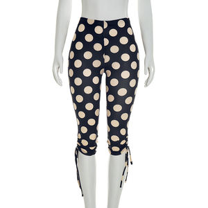 Viviblook J26PT106 Pantalones casuales de primavera y verano para mujer, nuevos pantalones con estampado de lunares, pantalones ajustados de cintura media para mujer - Product Image 2