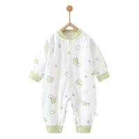 Combinaison Bébé Printemps Automne Imprimée Dessin Animé Pur Coton Sans Coutures Nouveau-né Manches Longues Boutons Pression Lavable Maison