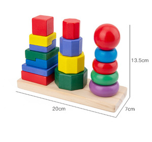 Montessori Đầu Giáo Dục Khối Đồ Chơi Cột Tháp Cầu Vồng Vòng Ngăn Xếp Bán Buôn Đồ Chơi Bằng Gỗ Cho Trẻ Em Trẻ Em Trai Cô Gái - Product Image 6