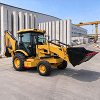 Merek Terbaik Cina, Penggerak 4 Roda, 10 Ton, Backhoe Loader Baru Yugong, Backhoe Wheel Loader dengan Bucket 6 in 1