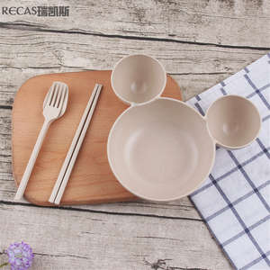 Ensemble de 3 assiettes pour bébé en forme de lapin <span class=keywords><strong>Minnie</strong></span>, en mélamine, pour enfants, passe au lave-vaisselle, design mignon - Product Image 3