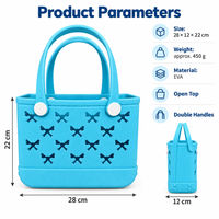 Sac fourre-tout de plage EVA Papillon 28x12x22cm, imperméable, couleur unie, perforé, pour voyages d'été et centres de villégiature, vente en gros
