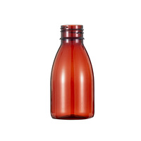 Bouteilles en plastique PET ambré de qualité alimentaire médicale de 150 ml, forme Boston, avec bouchon à vis, pour sirop contre la toux, liquides, avec marques de mesure