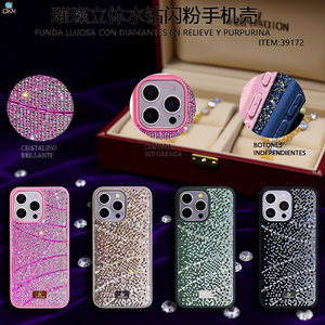 Étui de luxe antichoc en TPU+PC avec diamants et paillettes en relief pour 12 Pro Max - Product Image 3