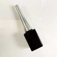 Flacon de vernis à ongles noir brillant en verre de 10 ml avec bouchon argenté et pinceau pour gel UV