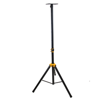 Support de sol pour enceinte en métal noir réglable en hauteur de 90 cm à 180 cm avec plateau