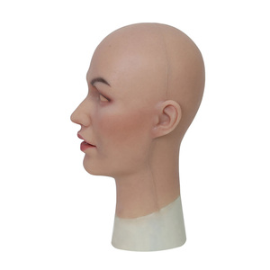 Masque facial réaliste en silicone pour femme avec <span class=keywords><strong>maquillage</strong></span>, masque de tête de belle fille pour drag queen, <span class=keywords><strong>travesti</strong></span>, cosplay, déguisement - Product Image 4