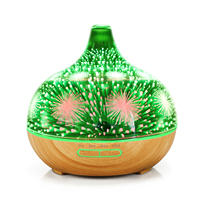 TUYA-Diffuseur d'arômes 3D en verre d'huiles essentielles, petits appareils intelligents avec 7 LED changeantes en option pour humidificateur silencieux de chambre à coucher