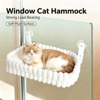 Hamac de fenêtre pour chat en gros avec 4 ventouses puissantes, lit pliable en peluche pour chat d'intérieur, OEM ODM personnalisé