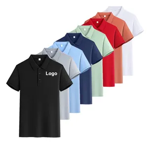 Polos personalizados con logotipo bordado liso en blanco Casual Golf Polo uniforme 100% poliéster impresión hombres polos