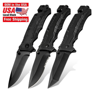 سكين صغير مسنن من الفولاذ المقاوم للصدأ 3cr13 للبيع بالجملة، سكاكين جيب للبقاء على قيد الحياة بمقبض ABS، سكين صيد تكتيكي قابل للطي - Product Image 1