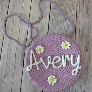 Bolso Bandolera de Paja con Nombre Bordado para Niños, Bonito Bolso de Hombro Personalizado con Cierre de Cremallera Interior - Product Image 5