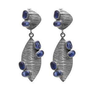 <b>Solid</b> 925 Sterling <b>Silver</b> <b>Earrings</b> Blue Kyanite Gemstone Dangle Handmade Marquise Shape <b>Earring</b> Gold Plated Jewelry Supplier - Product Image 2