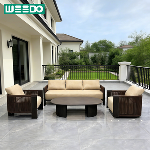 Conjunto de Sofás de Jardín Modernos y Lujosos para <span class=keywords><strong>Terraza</strong></span>, Sofá de Cuerda para Exteriores, Resistente al Agua, para Patio, Villa, Hotel, Muebles de Aluminio para Exteriores - Product Image 1