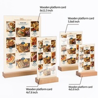 [Exclusivité transfrontalière] Présentoir de table A4 en bois massif et acrylique pour menu, prix et publicité en restauration