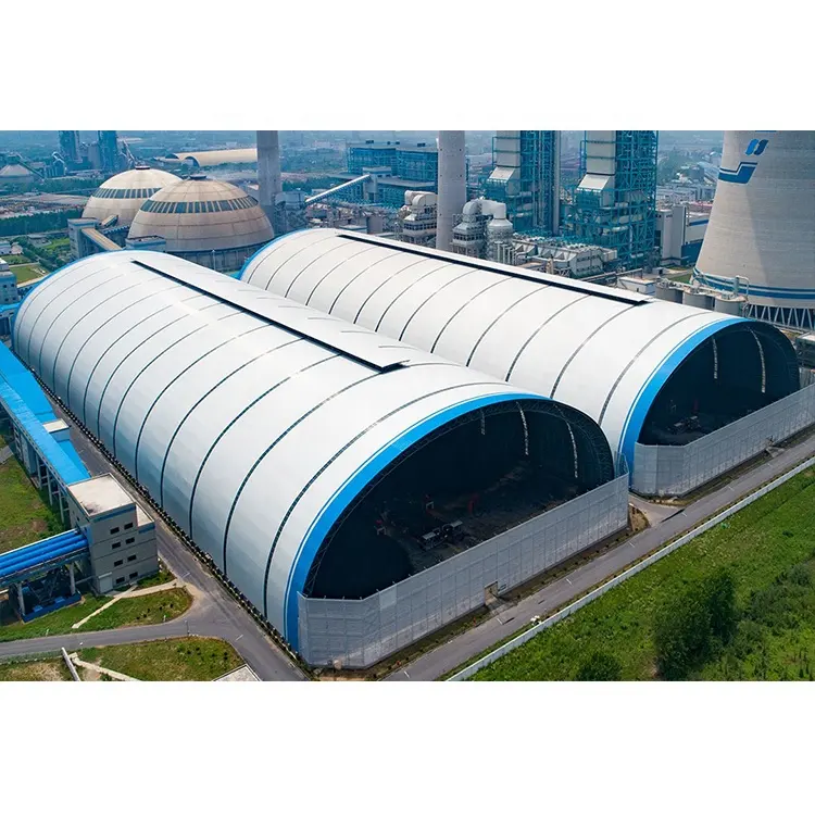Güvenlik yüksek düşük maliyetli çelik yapı kömür depolama barakası bina
