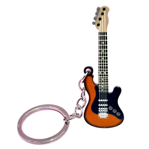 Portachiavi personalizzato chitarra in acciaio inossidabile colorato <span class=keywords><strong>Hip</strong></span> Hop Pop strumento musicale ciondolo charm accessorio - Product Image 6