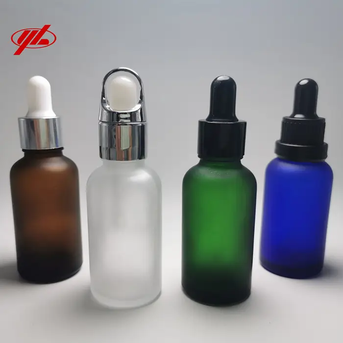 Glass Bottle Factory Green Color Essential Oil Glass Bottle With Dropper