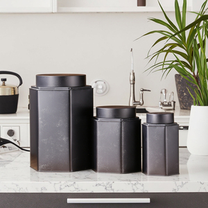 Quảng trường và xi lanh tinplate kim loại lon tổ chức cho thực phẩm trà Cookie bao bì tin <span class=keywords><strong>container</strong></span> Jar Canister - Product Image 1