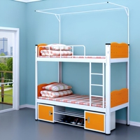 Lits superposés doubles en métal pour dortoir scolaire, avec étagère à chaussures intégrée, en acier robuste – Vente en gros