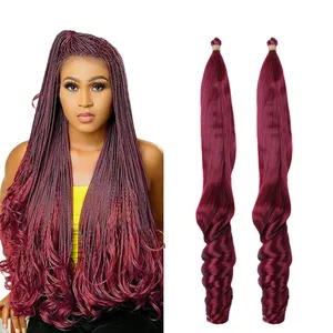 22Inch 150g French Curls Braiding Hair Bouncy Loose Wavy Spiral Curl Braiding Hair Straight Spiral Curly Hair Extensions