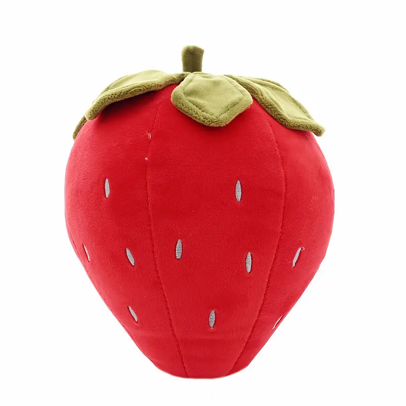 Kawaii 애니메이션 사용자 정의 박제 동물 인형 사랑스러운 과일 부드러운 25cm 딸기 플러시 장난감 베개