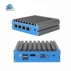 Celeron J4125 1u Barebone Pc 2.5G Gigabit LAN Card Router Firewall Networking Server Black USB Wireless SWITCH WIFI Status Power