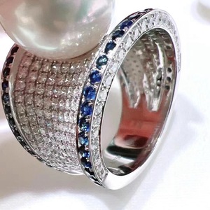New S925 Pure Silver Natural Pearl Ring 11-12mm Thick with Light Luxury Texture Fashionable and <b>Matching</b> Gift <b>Box</b> Included - Product Image 3