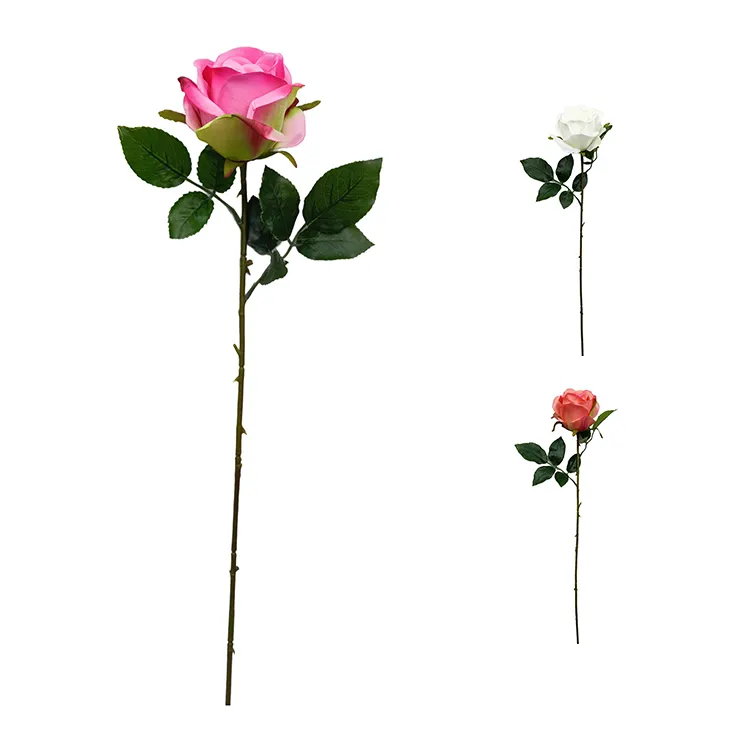 H55 производители дешевые оптовые Искусственные цветы украшения для дома один красный цветок розы