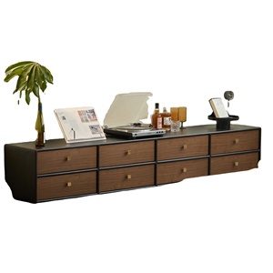 Ensemble de meubles de rangement de style <span class=keywords><strong>industriel</strong></span> moderne du milieu du siècle : <span class=keywords><strong>meuble</strong></span> <span class=keywords><strong>TV</strong></span>, table basse et commode avec finition couleur noyer - Product Image 3