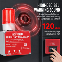 Alarma de Alta Decibilidad con un Solo Botón, Sirena de Alarma Audiovisual, Luz de Alarma contra Incendios, Alarma para Evacuación de Incendios, Dispositivo de Alarma con Conexión Inalámbrica