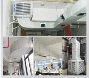 Refroidisseur d'air industriel 3,0 kW 30000CMH à <span class=keywords><strong>sortie</strong></span> d'air descendante, <span class=keywords><strong>climatiseur</strong></span> évaporatif en nid d'abeille, système de refroidissement d'usine à faible coût - Product Image 4