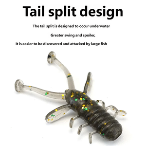 Esca Artificiale Morbida in PVC a Doppia Coda a T per la Pesca a Fondo - Spigola, Pesce Mandarino, Carpa Argentata e <span class=keywords><strong>Salmone</strong></span> - Product Image 3