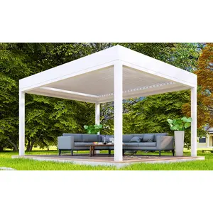 High-quality Reliable Supply Pergolas Flexible Roof Weatherproof Louvered Aluminium Gazebos Open-air Terrace Grounds Shed