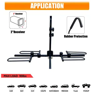 Fabricant OEM Plate-forme de 90lbs style voiture suv berline rack 2 dirt bike attelage monté porte-vélos