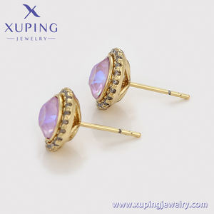 X000966522 XUPING <span class=keywords><strong>Jingjing</strong></span> Bijoux Mignon Cristal Violet Plaqué Or 14K Boucles D'oreilles Femmes Boucles D'oreilles Zircon Artificiel - Product Image 4