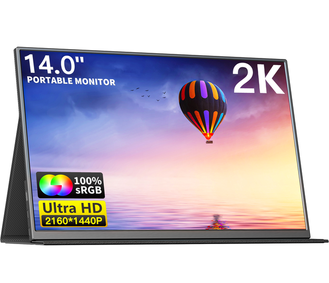 2024 New 14 Inch 2K 60Hz 6ms Response Time Portable OLED Type C Monitor 100% SRGB IPS LED Built-in Speaker for Gaming