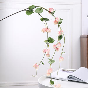 Fleurs artificielles en soie de groseille à la française en gros avec longue tige et feuilles pour la décoration de mariage, la fête des pères et Pâques - Product Image 5