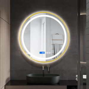 Espejo de Baño Redondo con Marco Negro y Retroiluminación LED, Antivaho, Control Táctil, para Proyectos Hoteleros, Venta al Por Mayor de Fábrica, Pedidos al Por Mayor - Product Image 3
